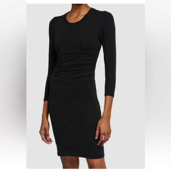 $195 Atm Anthony Thomas Melillo Women's Ruched Pima Cotton Body Con Dress Sz SP - Picture 1 of 12